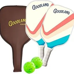 Goodland Chelsea Pickleball Playkit,2 Qty Carbon Fiber Paddles (Racket),10.5 mm Thick with Cushion Comfort Grip 2 Qty Pickleball Ball-picture-16