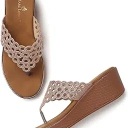 marc loire Women’s Embellished Slip-On Comfortable Flatform Heel Fashion Sandals-picture-39