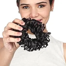 DELORUS Bun Hair Piece Hair Extension With Elastic Rubber Band Hairpiece Synthetic Hair Scrunchies Hair Piece for Women Girls (Brown)-picture-58