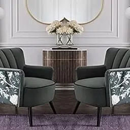 Set of 2 Velvet Dining Chairs, Cushion Seat Chair for Living Room Bedroom Restaurant, Modern Contemporary Upholstered with Polished Rosegold Solid Wooden Legs S19-picture-13