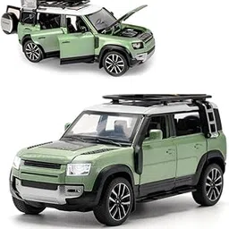 Mashes Range Rover Defender 1:32 Scale Model Car Exclusive Alloy Metal Pull Back Die-cast Car Metal Pullback Toy car with Openable Doors & Light Music Best Gifts Toys Kids (Defender 1 32)-picture-32