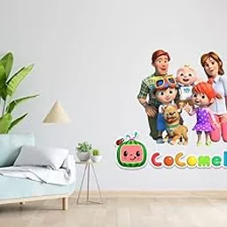 Angel Decor Cocomelon Family Cartoon Self Adhesive Wall Sticker Beatifull Wallpaper for Kids Room Living Room Dining Room Kitchen Home Décor Sticker Size (56Cm X47Cm)-picture-14
