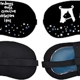 Samtrish Cotton Sleep Eye Mask for Side Sleepers Men & Women | Zero Pressure Eye Cover | Light Blocking Patented | Soft Travel Eye Shade with Free Ear Plugs (Writing Mask Design 8) | Pack of 2-picture-10