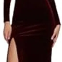 priths Women Velvet High Neck Full Sleeve Long Gown | Western Party Evening Cocktail Dress-picture-37