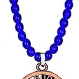 Namo Buddhaya Blue Bead Chain Copper Metal Pendant for Men and Women – Spiritual Meditation Jewelry Gift-image-19
