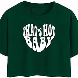 Text Printed Round Neck Crop Top for Women-image-50