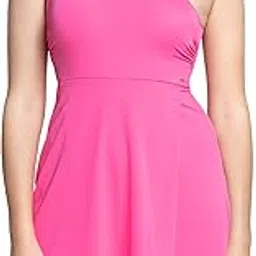 amante Solid One Shoulder Neck Padded Swimdress image 1
