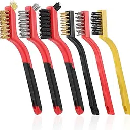 6 Pieces Wire Brushes, Metal Brush, Brass Brush, Stainless Steel Brush, Nylon Brushes, Small Wire Brush Set for Cleaning Metal Rust and Paint Removal-picture-34