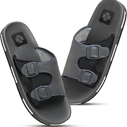 foot up Men’s Orthopedic Comfort Slippers | Dual Buckle Casual Sandals with Soft Cushioned Footbed, Arch Support & Anti-Skid Lightweight Sole – Everyday Wear & Indoor Outdoor Use-picture-23