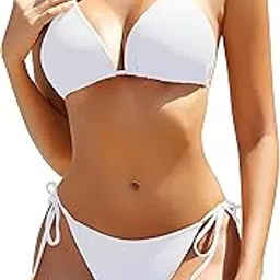 Women's Broad Halter String Triangle Bikini Ensemble – Alluring Two Piece Swimwear with Adjustable Ties on Bottom – Cushioned Swimsuit for Beach, Pool & Holiday-image-20