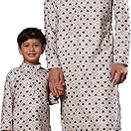 pro-ethic style developer Heavy Cotton Father And Son Matching Dress Printed Kurta and Pajama Set Ethnic Wear (Combo) B-129-picture-38