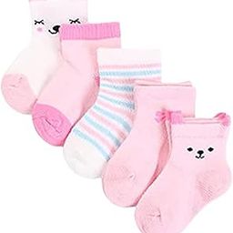 SYGA Girls 5 Pairs Baby Girl Boys Non Slip Trainer Ankle Length Socks Toddlers Infant Socks Warm And Socks Cotton Stretch Crew Anti-Slip Baby Socks- Pink Bunny, 0-1 Years-picture-18