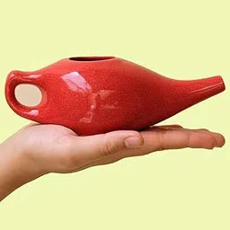 Soulvinee Ceramic Neti Pot, Nose Cleaner for Sinus, Dishwasher Safe, Premium Handcrafted Durable, 300 Ml. Capacity (Red)-picture-44