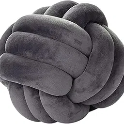 SAZ DEKOR Round Knot Ball Pillow Round Photography Props for Home Decoration 22Cm Gray-picture-23