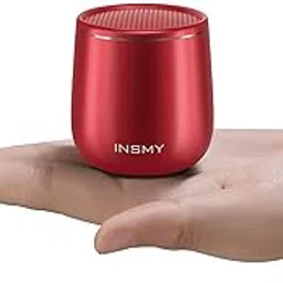 INSMY Small Bluetooth Speaker, Waterproof Mini Portable Wireless Speaker, Punchy Bass Rich Audio Stereo Pairing, Handheld Pocket Size, Built in Mic for Hiking Biking Gift Laptop Tablet (Red) image 1