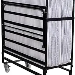 BUY2MORE Premium Rollaway Folding Guest Bed with Metal Frame, Portable Design on Wheels, Space-Saving Mobile Cot with Mattress Support-picture-34