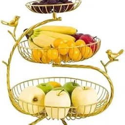 PRIME KRAFTS 3 Tier Decorative Fruit and Vegetable Basket, Metal Wire Countertop Organizer Stand for Home and Kitchen-picture-15