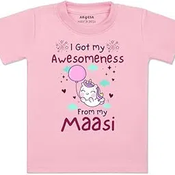 ARVESA I Got Awesomeness from Maasi TS-915 Maasi Baby Tshirt for Kids Boys & Girls Half Sleeves Round Neck Clothes Tshirt for Kids Boys 1 Months to 6 Years Dress-picture-10
