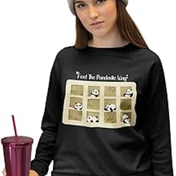 zamatama Women Sweatshirts | Stylish Sweatshirt for Women | Jacket for Woman | Full Sleeves Sweater for Winter | Graphic Printed Pandastic Way-picture-29