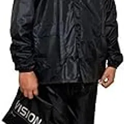 vordvigo Men's Raincoat, Rainwear, Barsaati, Overcoat with Hood, Side Pockets 100% Waterproof Portable Rain Suit-Black & Navy Blue-picture-37