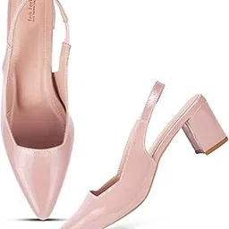 FROH FEET Women’s Block Heel Slingback Pumps | Pointed Toe Slip-On Dress Sandals-picture-18