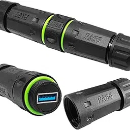 PENGLIN 2PCS USB 3.0 Panel Mount Coupler,Outdoor Waterproof USB Pass Through Adapter, Industrial Standard USB 3.0 Connector Female to Female-picture-28