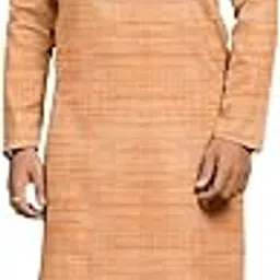 Men's Khadi Cotton Long Kurta Full Sleeves - Casual Ethnic Wear-picture-52