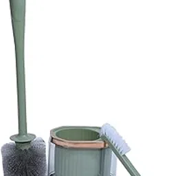 HomeCloud Silicone Toilet Brush | Wall Mounted Toilet Cleaning Brushes |Brushes for Bathroom Cleaning Japanese Modern with Soft Bristle Can Also Be Wall Hanged.with Holder (Green_with_Brush)-image-26