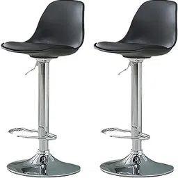 My Art Design - Set of 2 Bar Kitchen Chairs 360 Degree rotatable for Home Cafe Hotel Office (2 Chairs) (Black)-picture-38