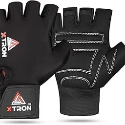 XTRON Gym Gloves Weight Lifting Fitness Gloves Men & Women for Workout, Training, Exercise, Cycling Gloves, Bike Sports Gloves (Pro Treno DX 067) (Black)-image-95