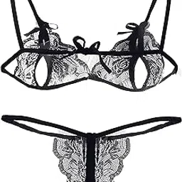 Elegant Lace Lingerie Set with Bow Detail, 2-Piece Babydoll Lingerie Set-picture-23