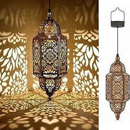 Moroccan Hanging Solar Light (Bronze) image 1