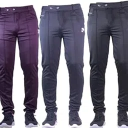 Men's Sports Track Pants, Cotton Blend, Slim Fit, Pack of 3, Dark Grey, Light Grey, Mint Green-image-96