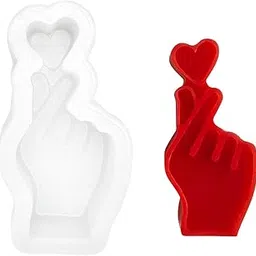 RKPM HOMES Heart on Finger Shape Candle Mold I 3D Fondant Bixin Gesture Silicone Scented Mould I for DIY Handmade Ornament Cake Décor Aromatherapy Soap Resin Art Craft Making Home Desktop Decoration-image-96