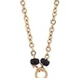 GINOSTONE Designer Mangalsutra with Sparkling Teardrop Pendant and Cubic Zirconia Stones – Gold-Toned Chain with Black Beads for Modern Brides-picture-52