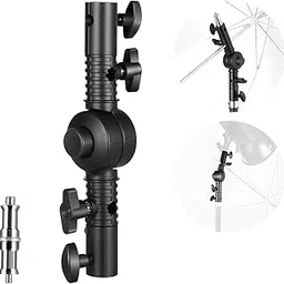 NEEWER Heavy Duty Camera Flash Bracket Mount with Umbrella Softbox Holder, 270° Swivel Adjustable Metal Light Stand Adapter with 1/4" to 3/8" Thread for Speedlite LED Light Reflector Tripod, UA039-picture-53