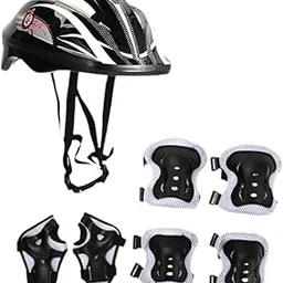 MERISHOPP Kids Bike Helmet Set Portable for Skateboarding Outdoor Sports Rollerblading Black | Lightweight Sports Helmet | Helmet Accessories-picture-12