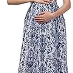 zuvino Maternity Dresses for Women || Feeding Dress for Pregnant Women || Trendy Sleeves Flowy Relaxed Fit || Maternity Gowns for Photoshoot.-picture-14