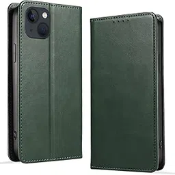 [KWATUNG] iPhone 13 Case Notebook Type Leather iPhone 13 Cover Notebook Type Lightweight Heat Dissipation iPhone 13 Case Folio Thin Magnetic iPhone Case 13 Notebook Type Card Storage Stand Function iPhone Cover Notebook Type 13 Shock Absorption Calm Color Aifun 13 Case Folio Stylish iPhone 13 Case Folding [Green]-picture-17