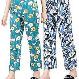 ladywillington Womens Track Pant Lower Fully Stretchable Free Size Cotton Printed Lounge Wear Soft Cotton Night Wear/Pyjama for Women(Pack of 2Pcs),Prints May Vary (Assorted)-picture-54