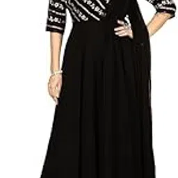 royalica Maxi Georgette Matt Sequence Embroidery Regular Fit A-Line Gown with Attached Dupatta for Women-picture-41