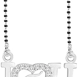 iga collection IC 2201 - Mangalsutra Silver White Stone (T) Alphabet-picture-36
