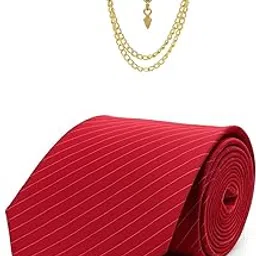 Premium Men’s Necktie with Brooch | Black Striped Silk Tie for Wedding, Party & Office Wear | 7 Elegant Colors-image-67