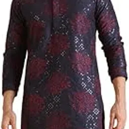 kisah Mens Kurta|Blended Fabric Embroidered Semi-Casual Mens Ethnic Wear|Regular Fit Mandarin Collar Long Sleeves-picture-45