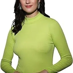 tandul Solid Light Green Women's Sweater-Polyester Blend, High Neck (10536) image 1