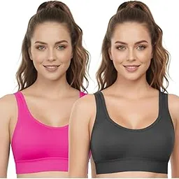 fresh look Cotton Medium-Impact Women’s Sports Bra with Seamless Non-Padded Cups, Breathable Fabric | Ideal for Gym, Yoga, Exercise & Everyday Comfortable Wear-picture-47