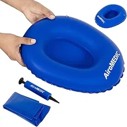 AiroMEDIC Portable Air Bedpan, Inflatable Cushions Potty for Home Hospital Elderly Bedridden, Washable Air Inflation Bed Pans for Females, Inflatable Stool Toilet Nursing Toilet, Blue-picture-18