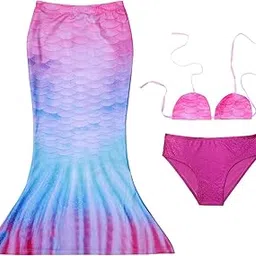 Bubble Berry Swimming Costume for Girls | Three Piece Mermaid Swimsuit for Girls-picture-19