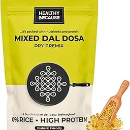 Healthy Because Millet Dosa Instant Mix (200g) | Mixed Dal Dosa Premix | Healthy South Indian Dosa Batter Mix Breakfast | 100% Gluten Free | Low GI | High Protein | Pack of 1-picture-18