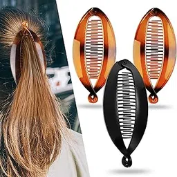 Sanas Fishtail Hair Clip 1 Pc Banana Style Hair Clip Hair Accessories For Women And Girls Fish Tail – Multicolor-image-26